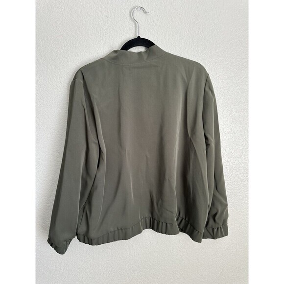 Chico's Embroidered Limited Bomber Jacket Size 3 XL Grape Leaf Sequins Full Zip - Picture 2 of 7